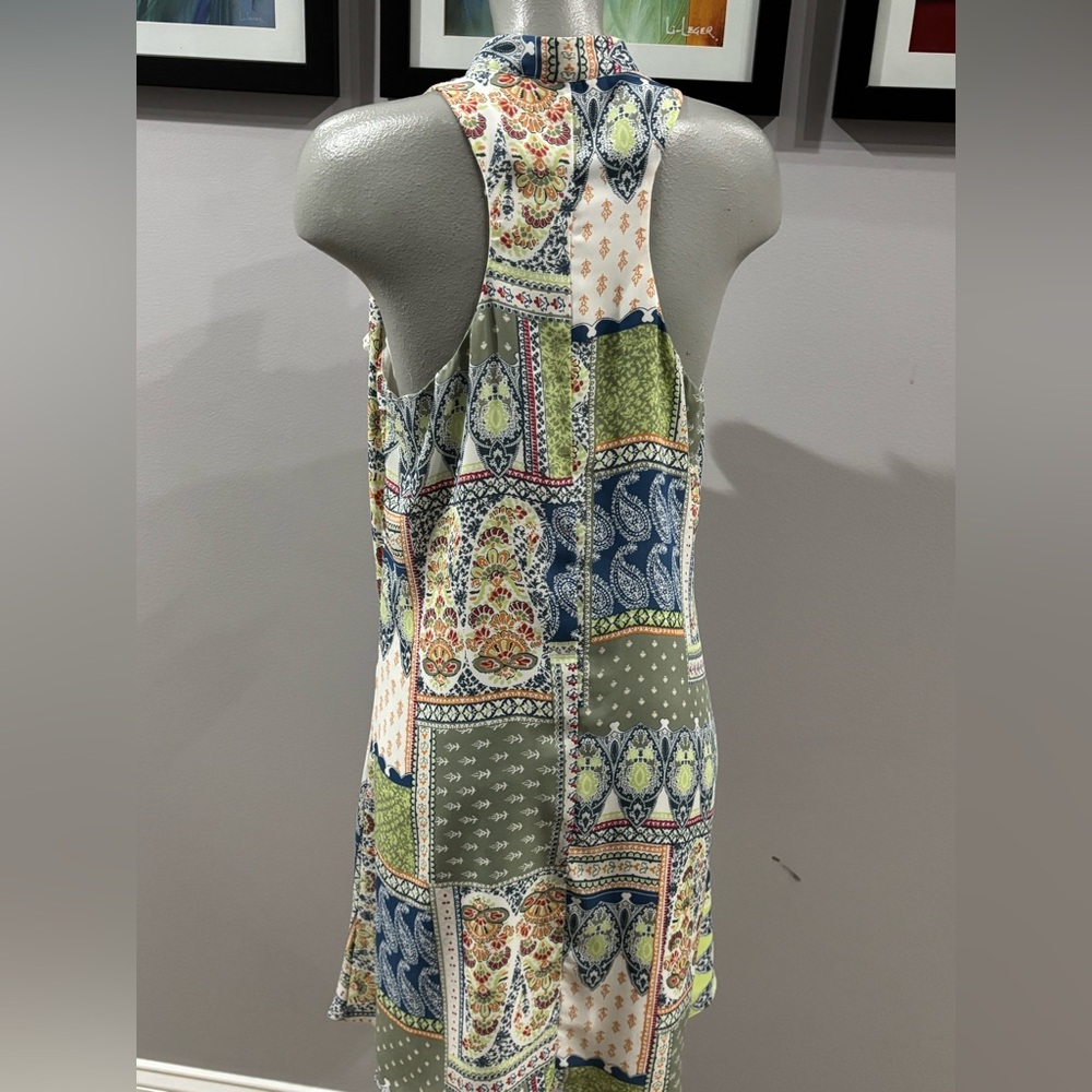 Atina Cristina Boho Patchwork Racerback Midi Dress | Large - Picture 5 of 7